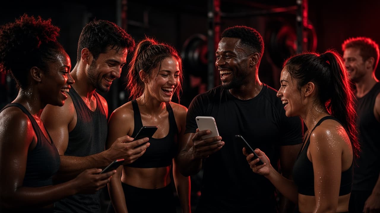 Athletes celebrating together after a shared workout