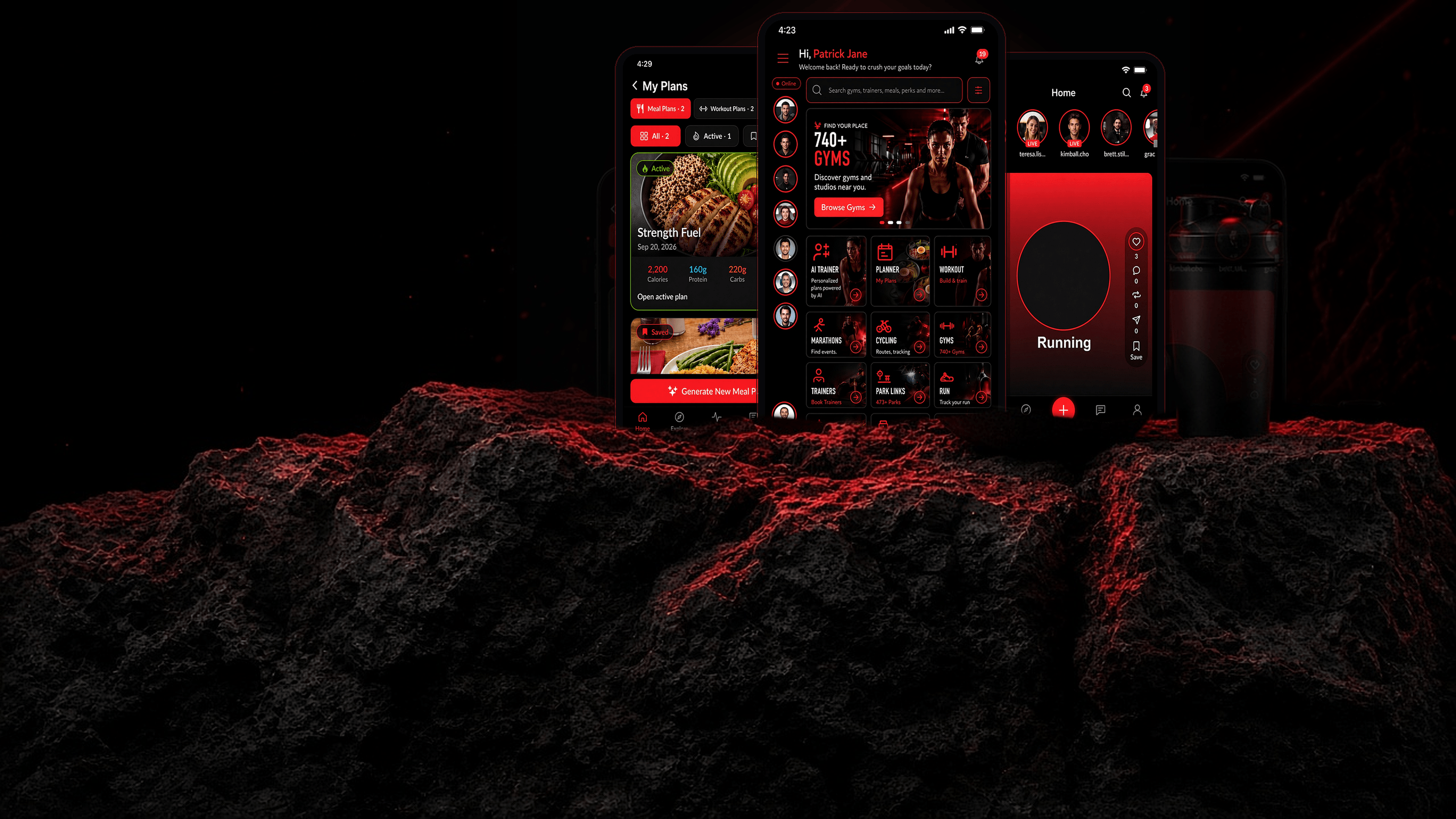 Perfect Links Fitness platform — workouts, meal plans, and community